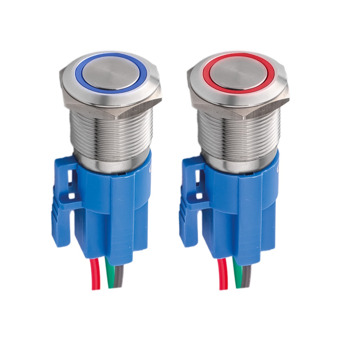 Işıklı Paslanmaz Buton (çap 19MM)